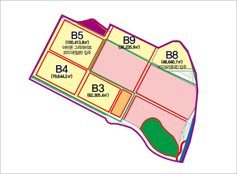 포항 부품소재 전용공단 평면도